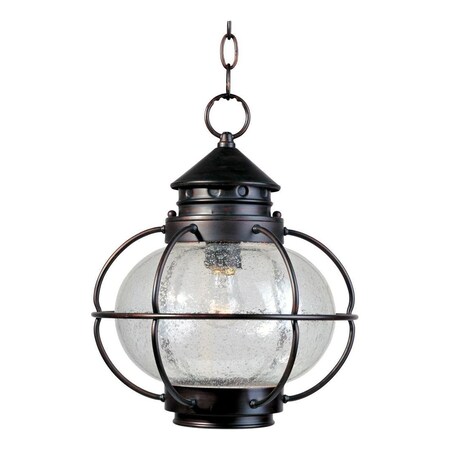 Maxim One Light Oil Rubbed Bronze Seedy Glass Hanging Lantern 30506CDOI